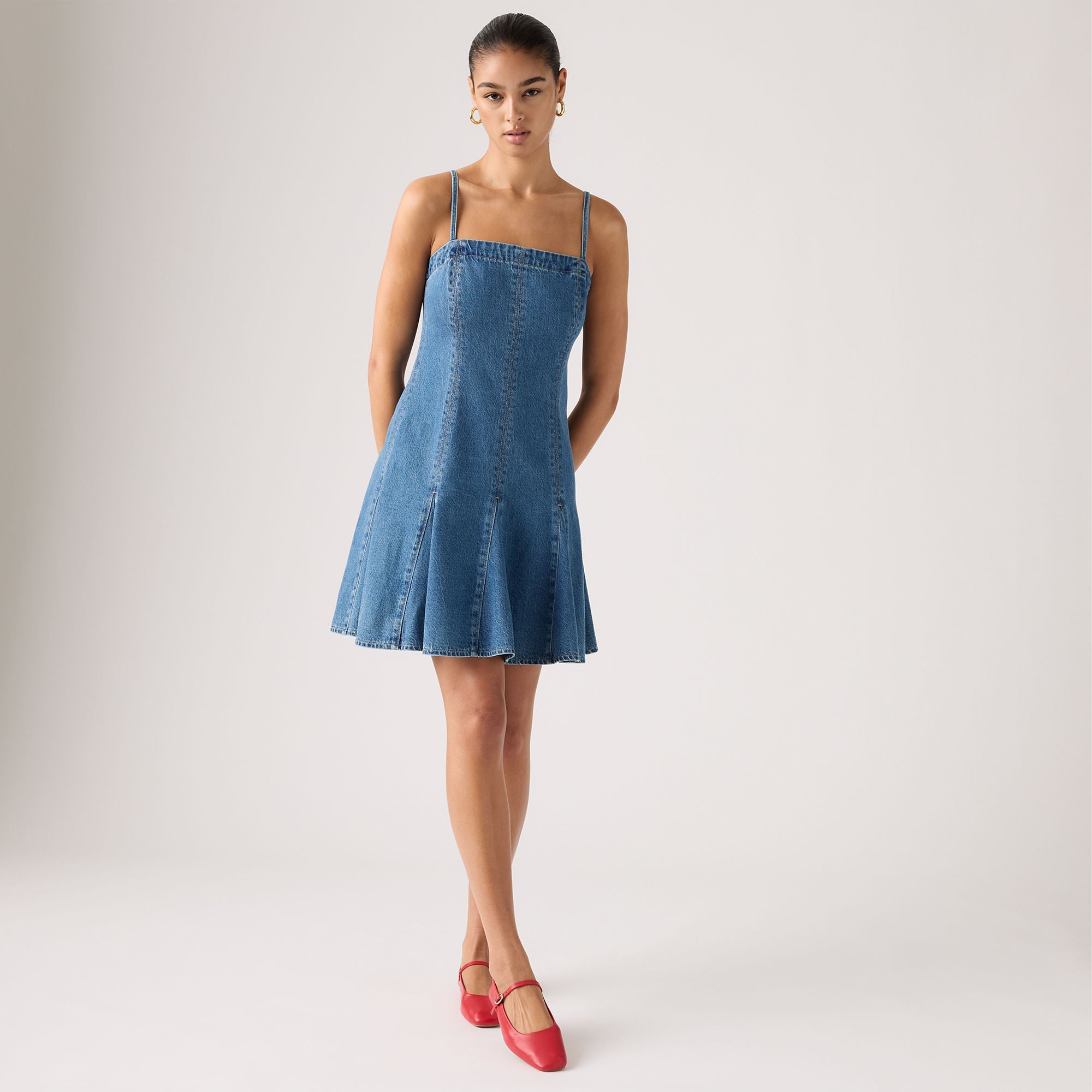 princess polly baby blue dress Levi's® Women's Denim Godet Dress