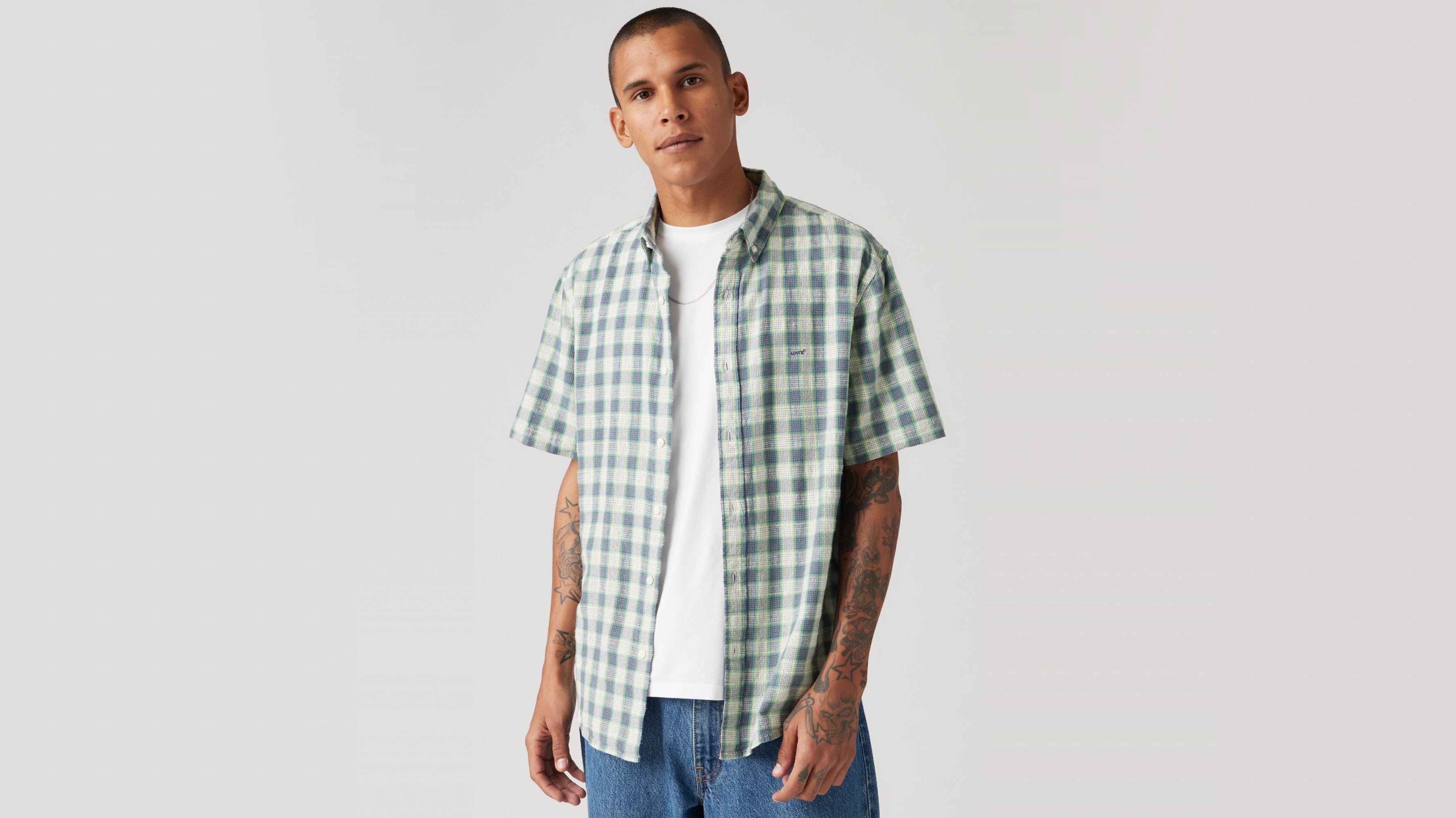 Men’s Dry Fit Button Down Shirt – Performance Slim Fit Plaid, Moisture Wicking & Stretch