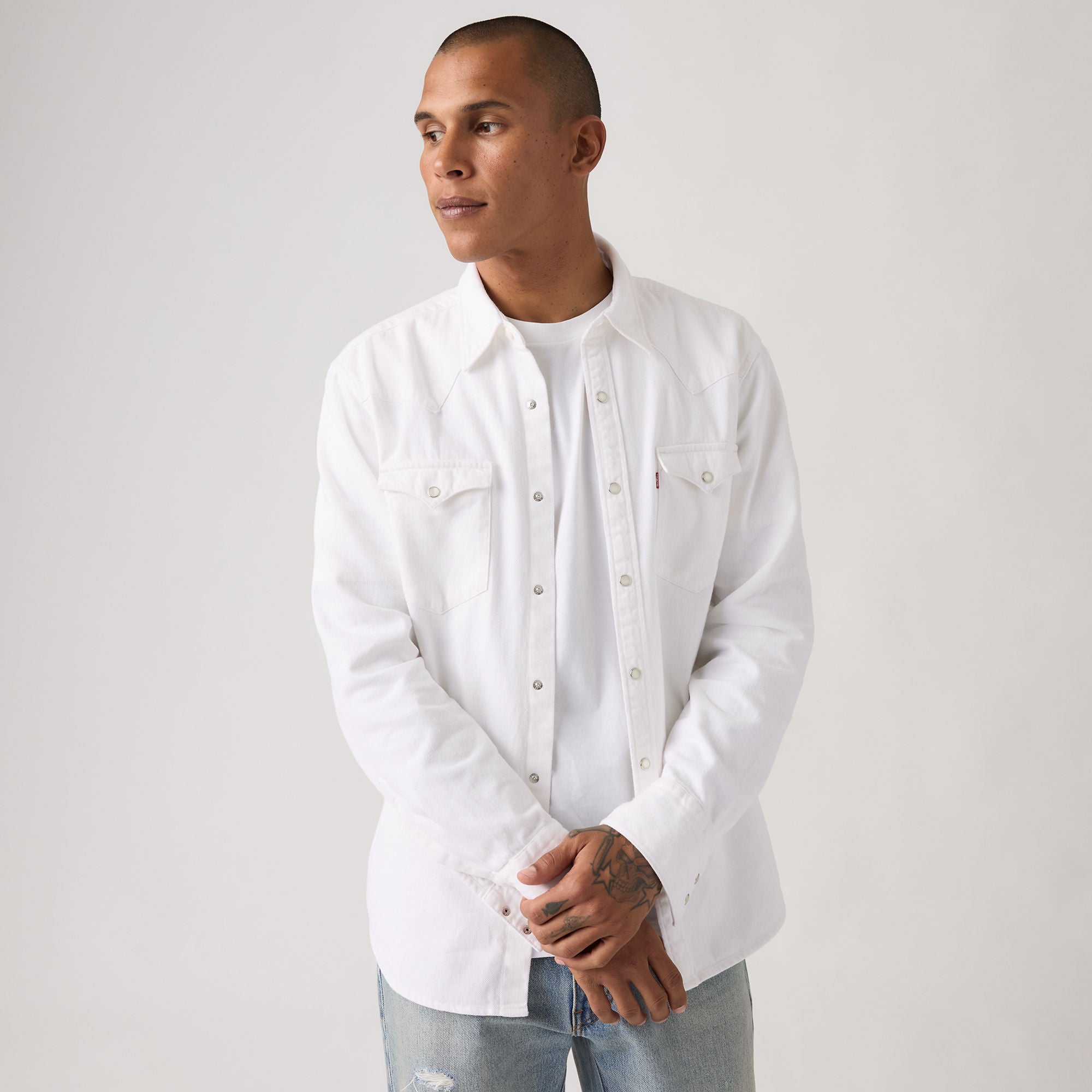 Levi's® Men's Barstow Standard Fit Western Shirt - White | Levi's SG