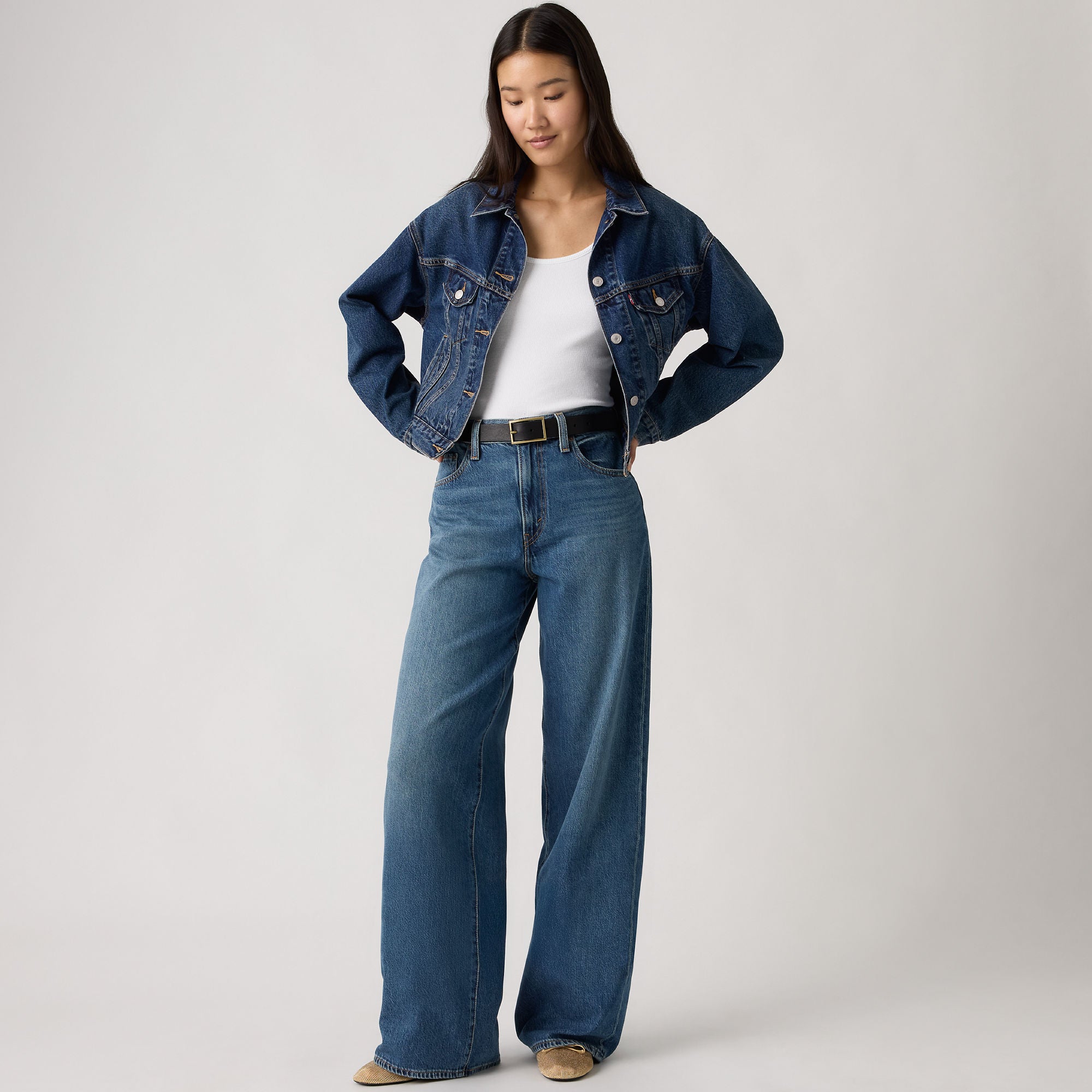 Levi's® Women's Cinch Wide-Leg Jeans - Medium Indigo | Levi's SG