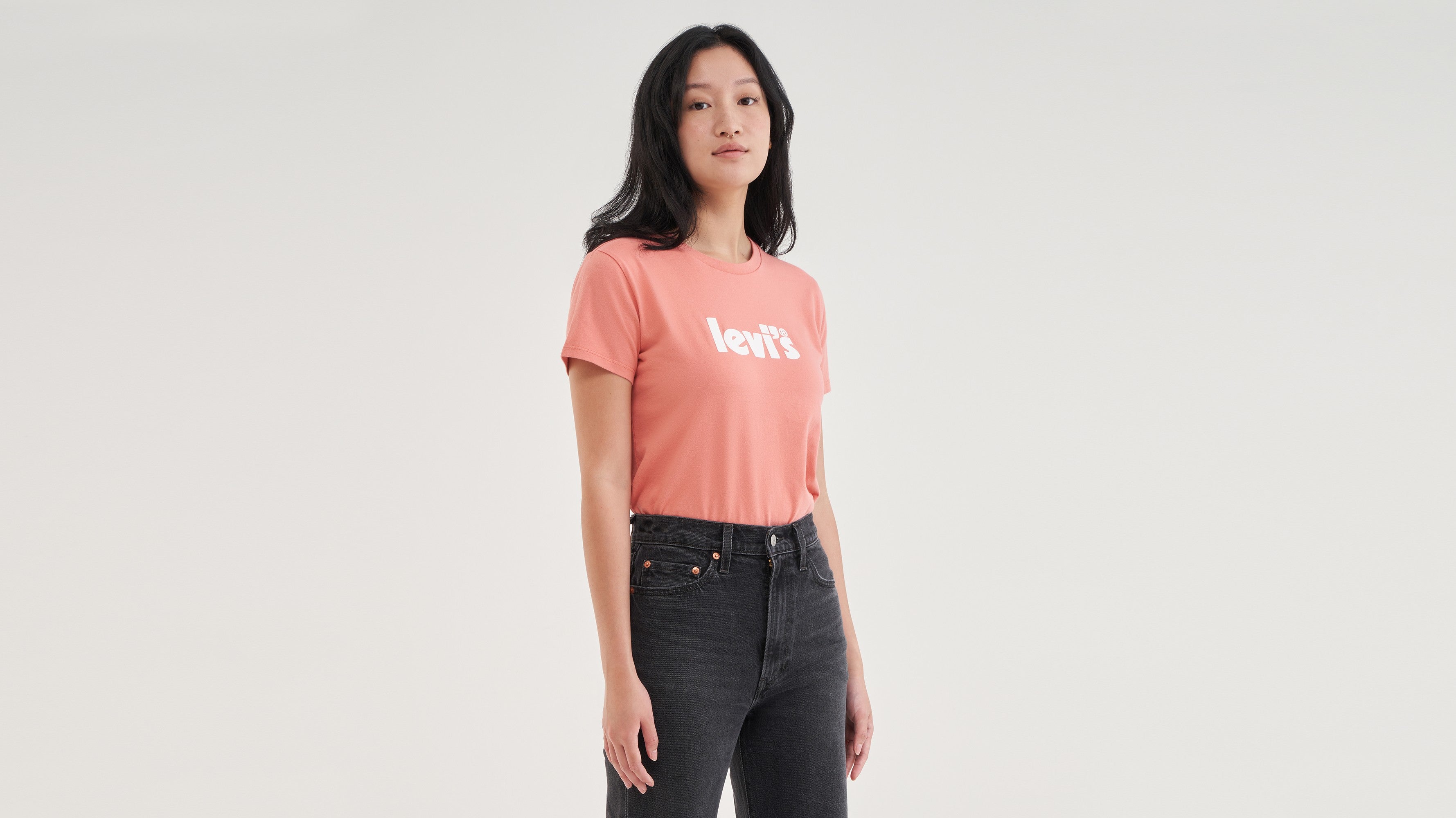 pink levis t shirt women's