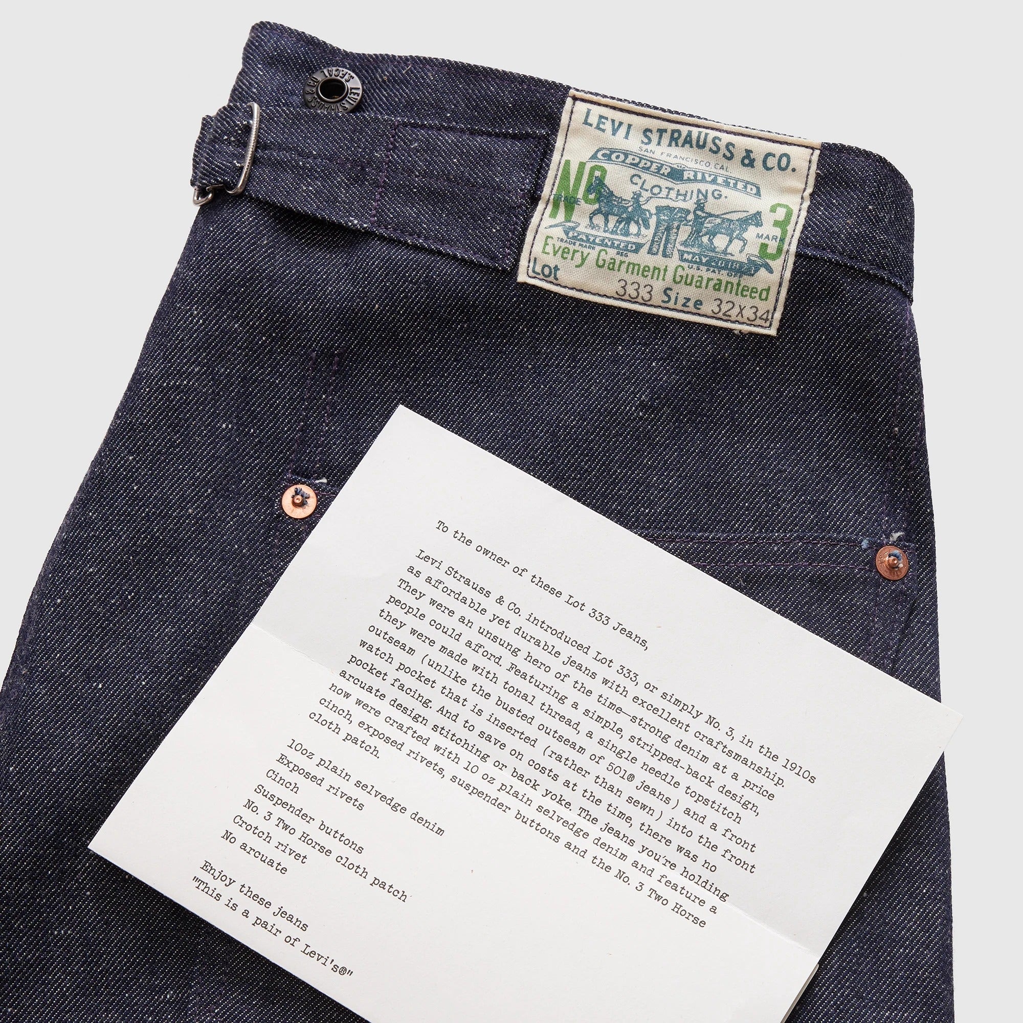 Levi's® Vintage Clothing Men's 1910s Lot 333 Jeans - Dark Indigo
