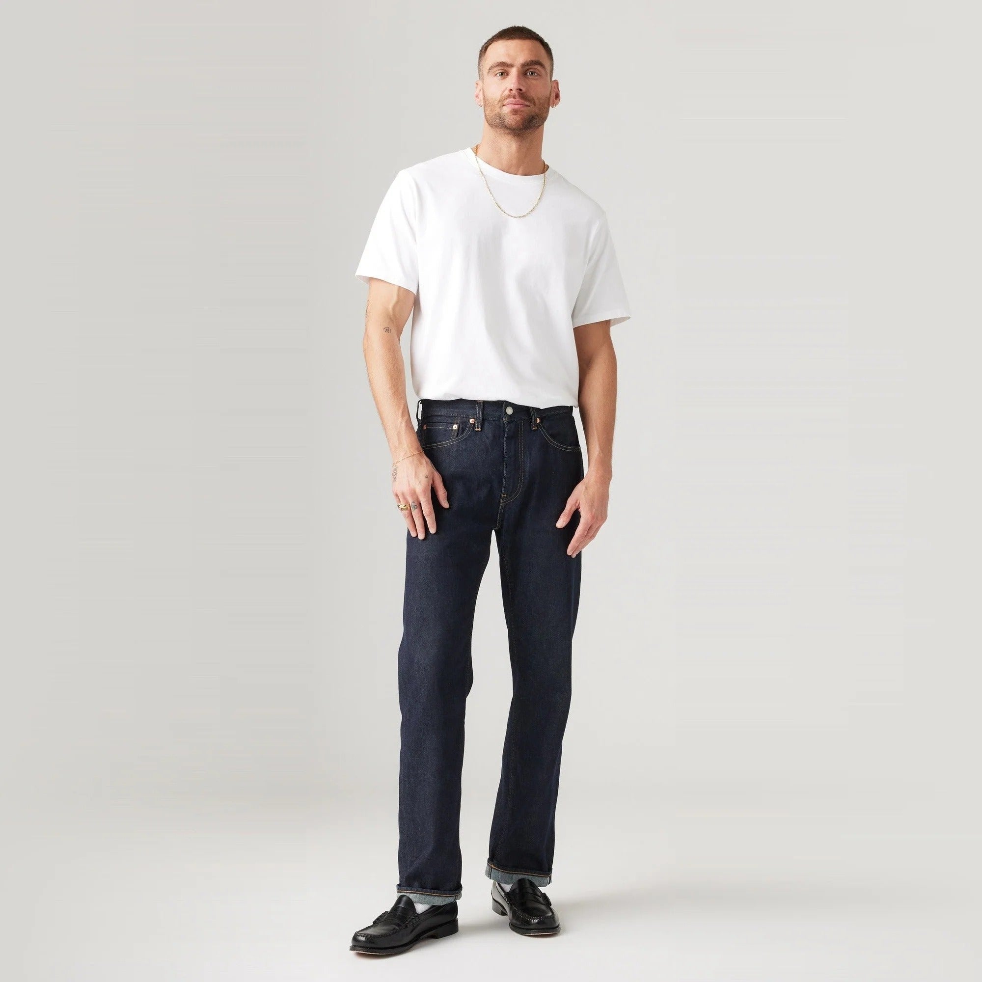 Levi's® Men's 505™ Regular Selvedge Jeans - Dark Wash | Levi's SG