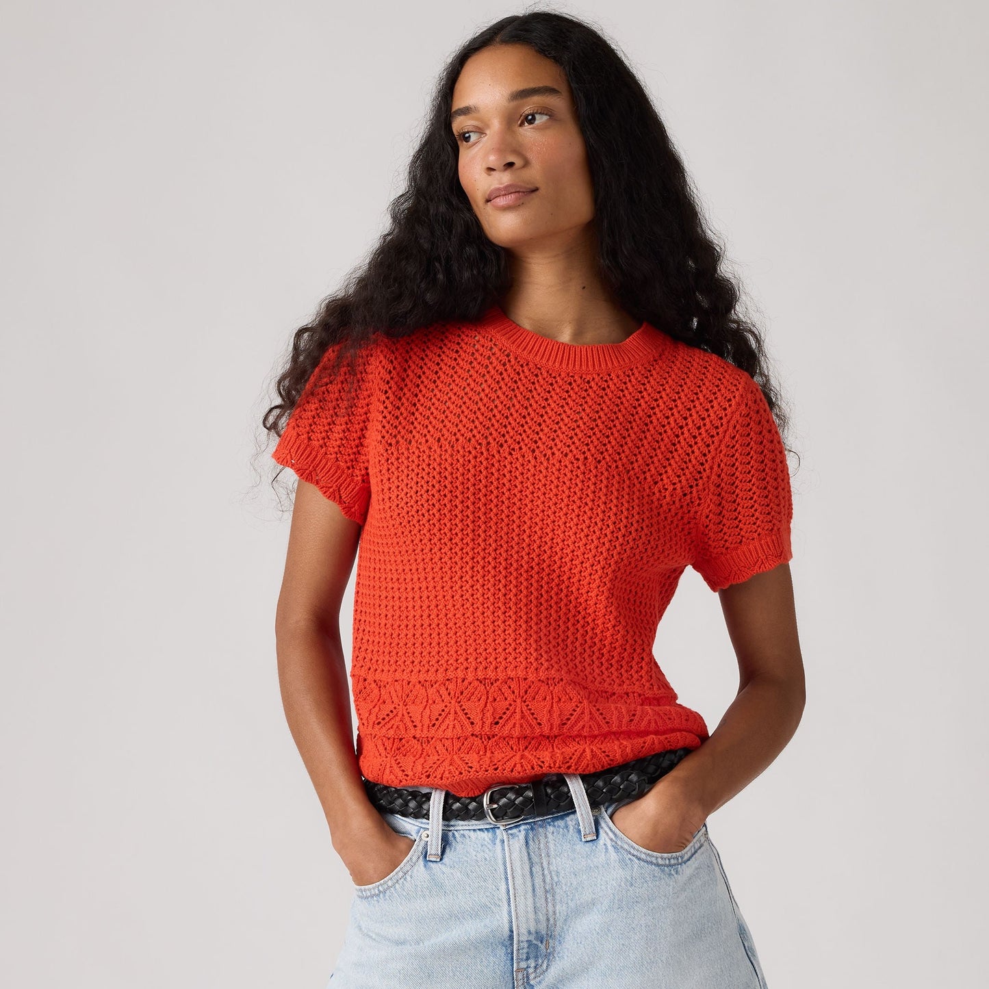 Levi's® Women's Isabelle Crochet Short-Sleeve Sweater