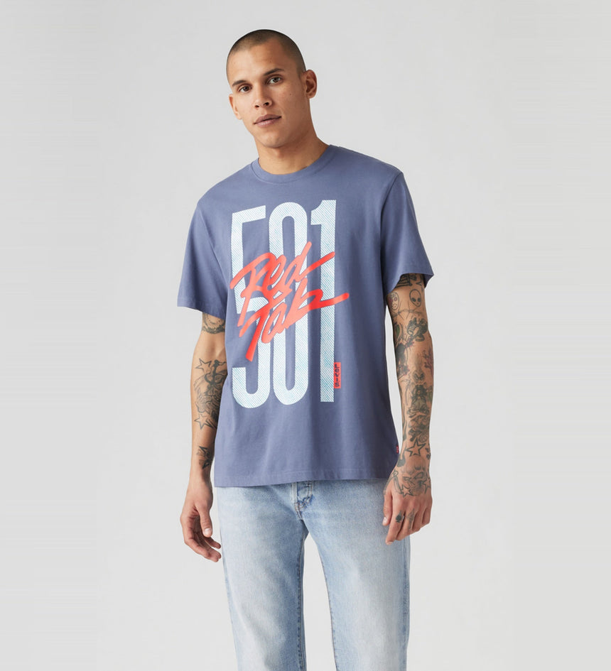 Levi s Men s Relaxed Fit Short Sleeve Graphic T Shirt Icon 501 Redtab Dress Blues Levi s SG