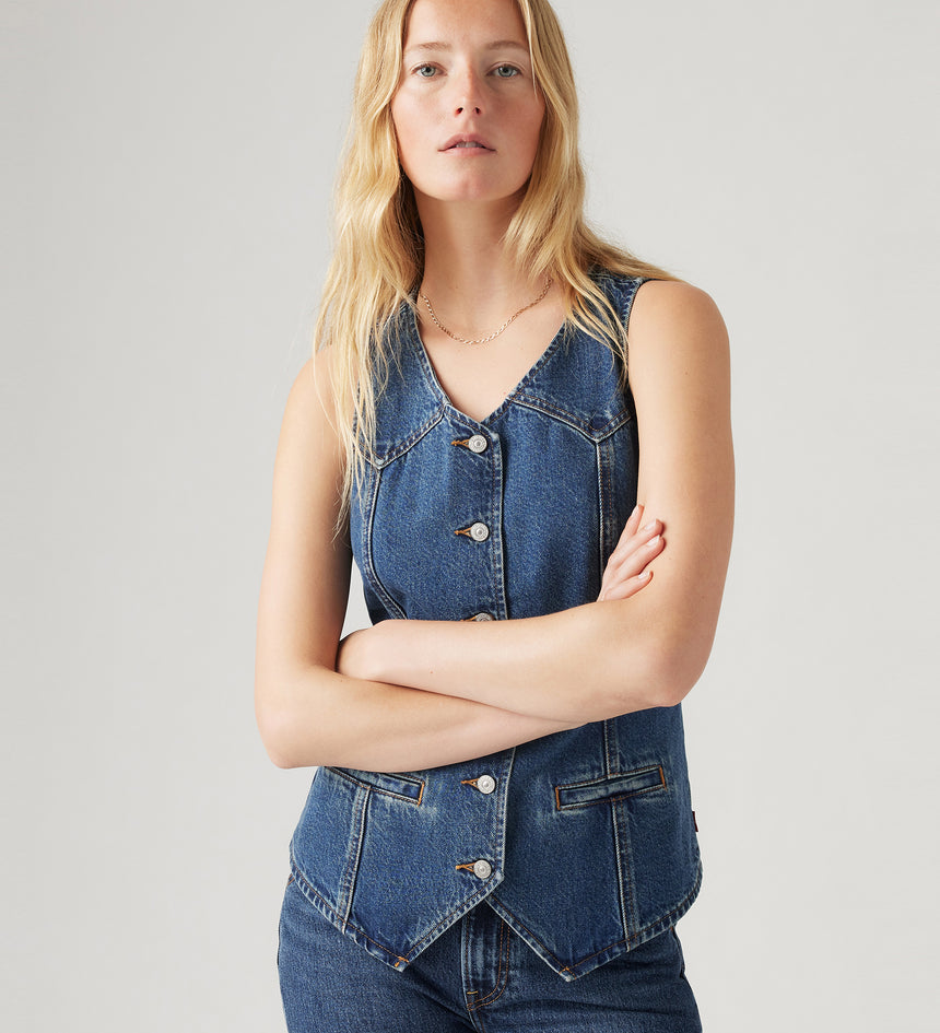 Levis denim vest womens shop