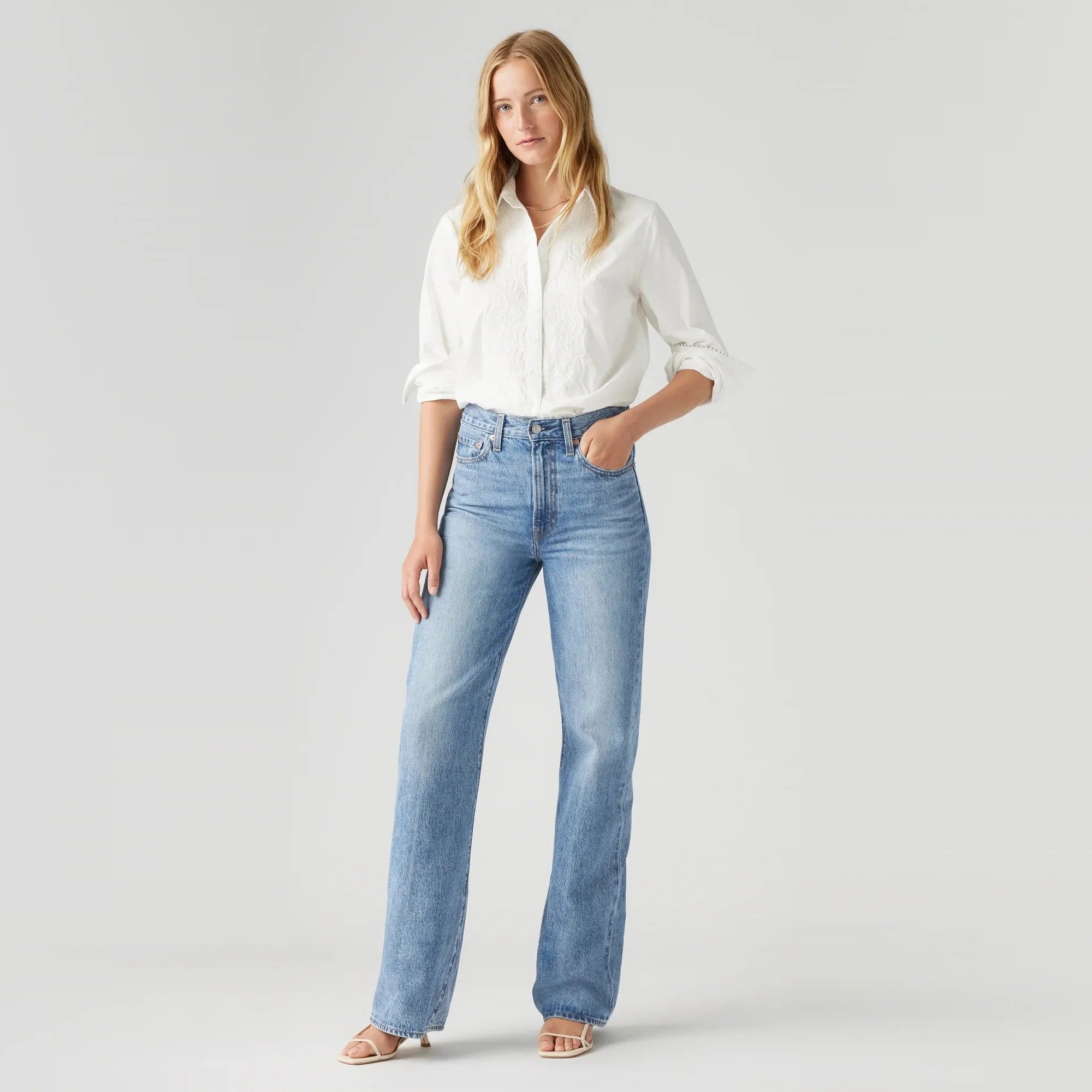 Levi's DODO JEAN 別注 RIBCAGE WIDE LEG 26 Levi's® Women's Ribcage Wide Leg Jeans - Medium Indigo | Levi's SG
