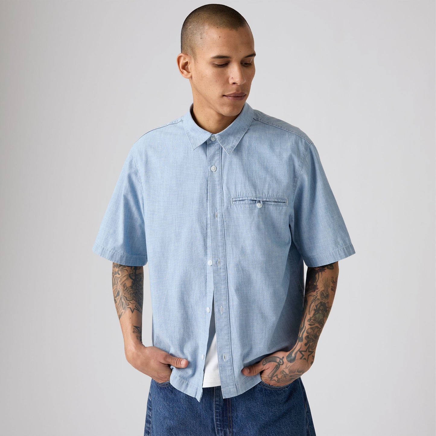 Levi's® Men's Short-Sleeve Zandt Cropped Shirt