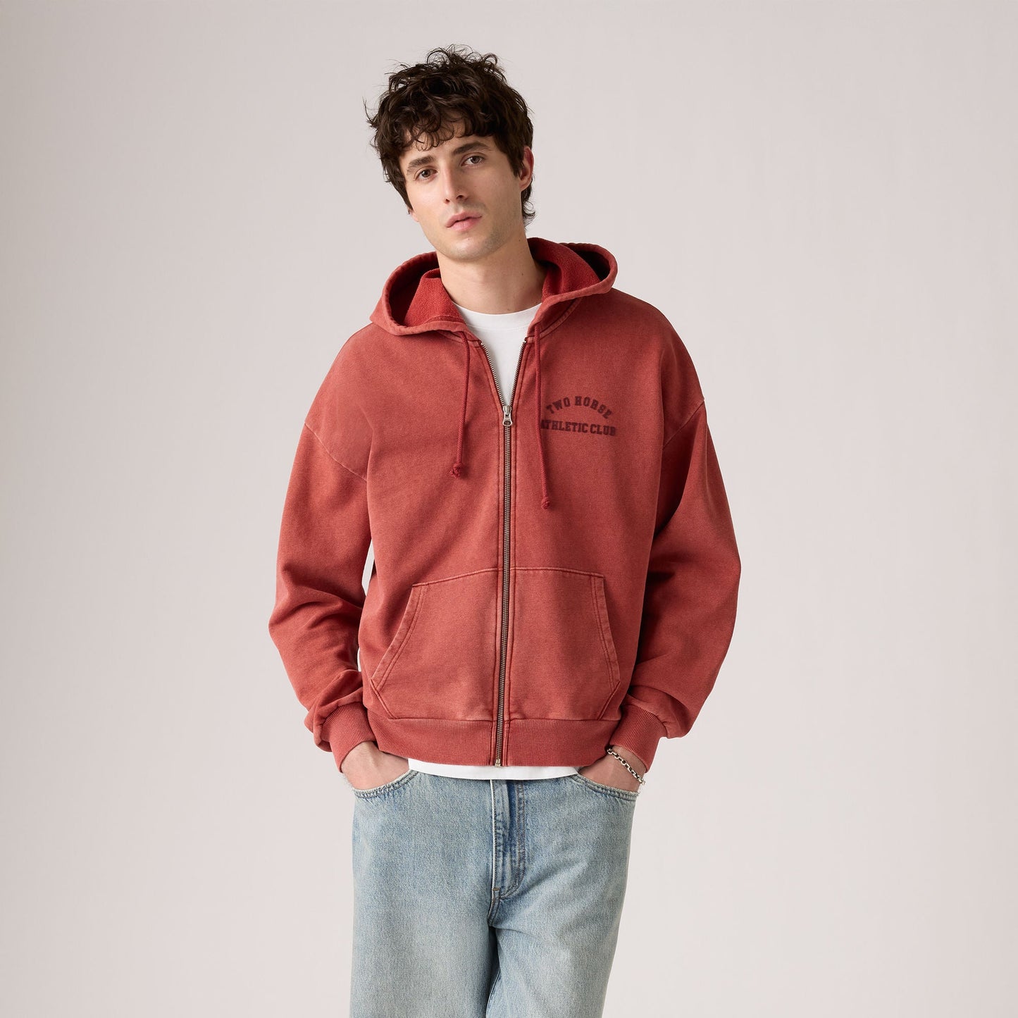 Levi's® Men's Two Horse Cropped Zip-Up Sweatshirt