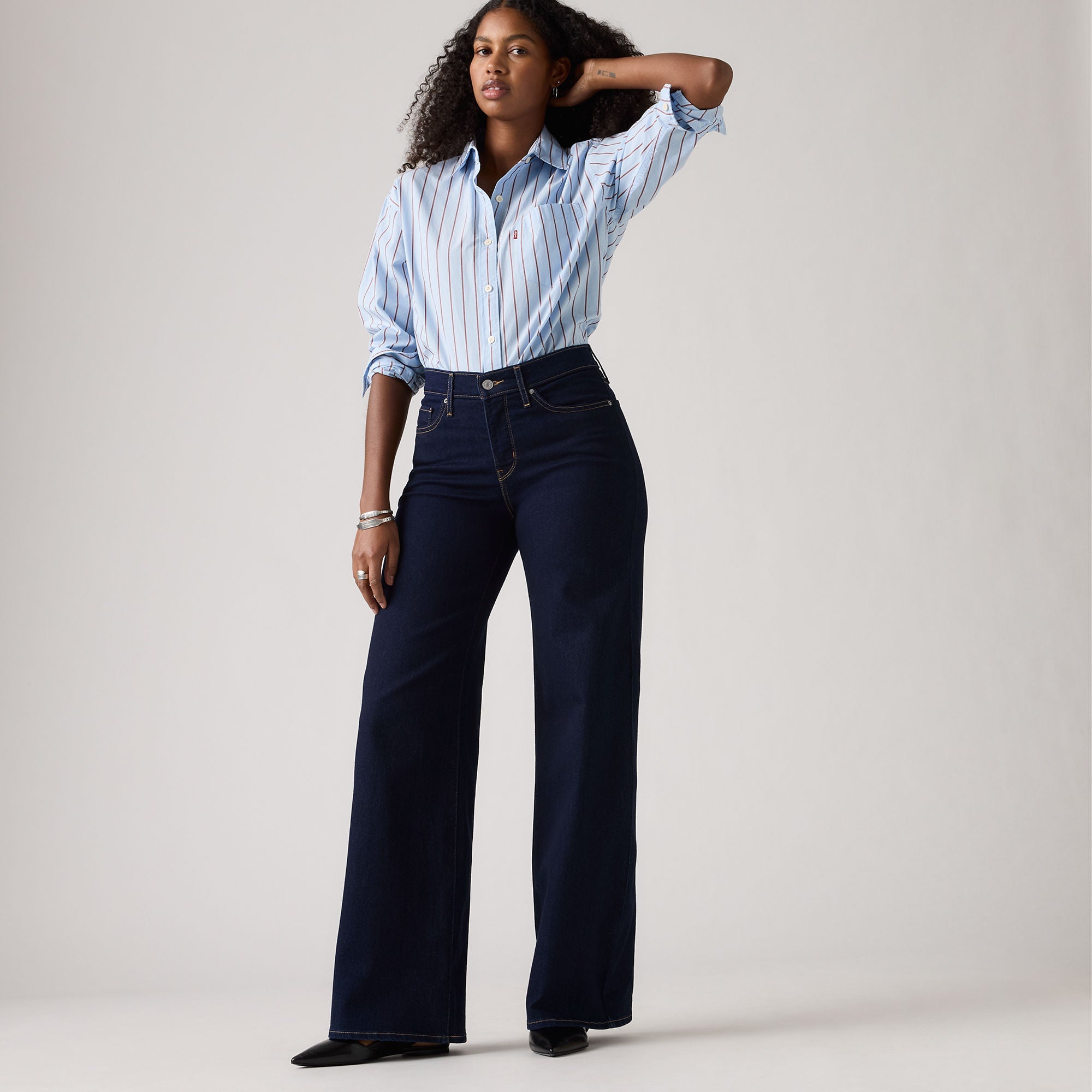 Levi's® Women's 318 Shaping Wide-Leg Jeans - Dark Indigo | Levi's SG