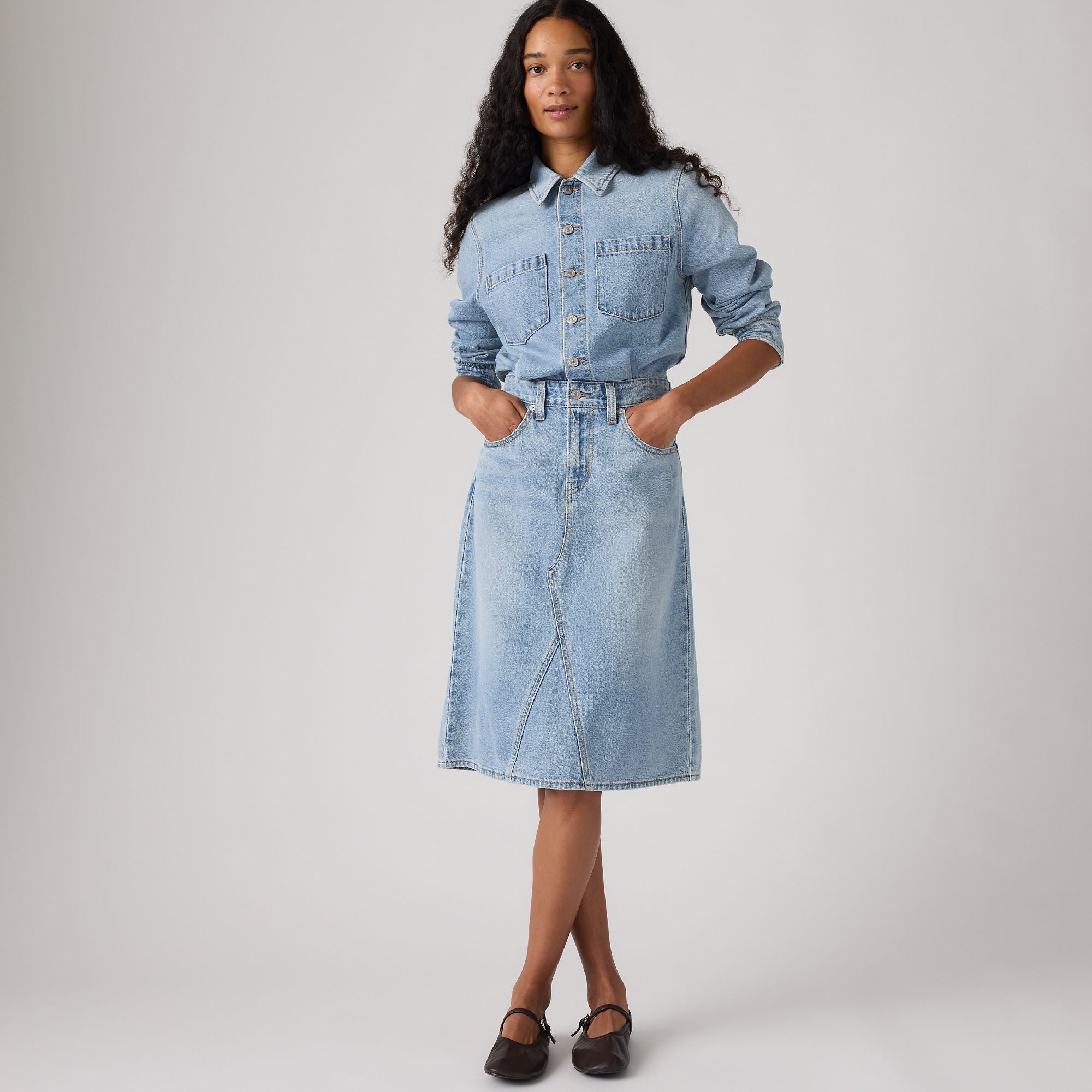 Levi's® Women's A-Line Western Dress - Light Indigo | Levi's SG