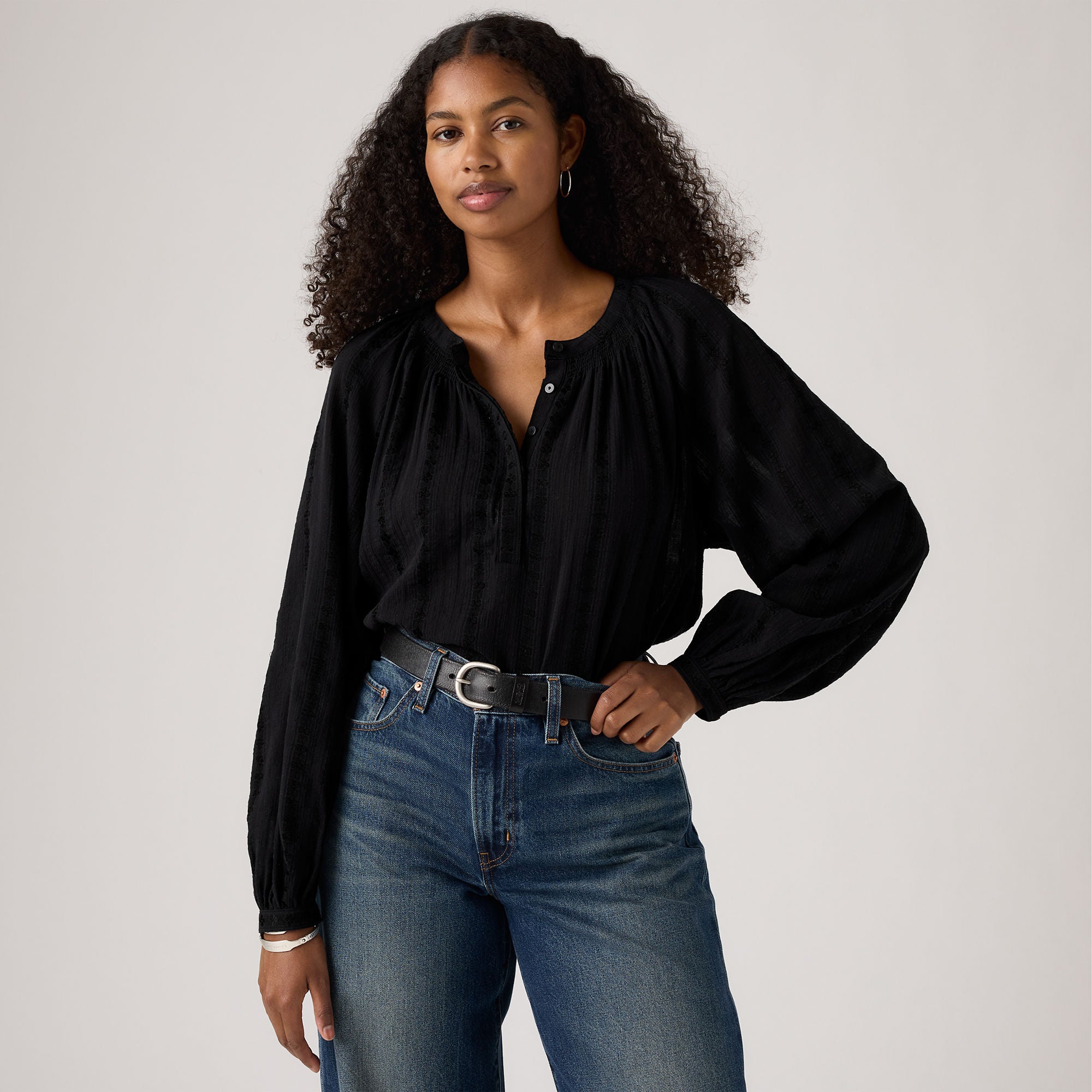 Levi's® Women's Clover Long-Sleeve Blouse - Anthracite Night