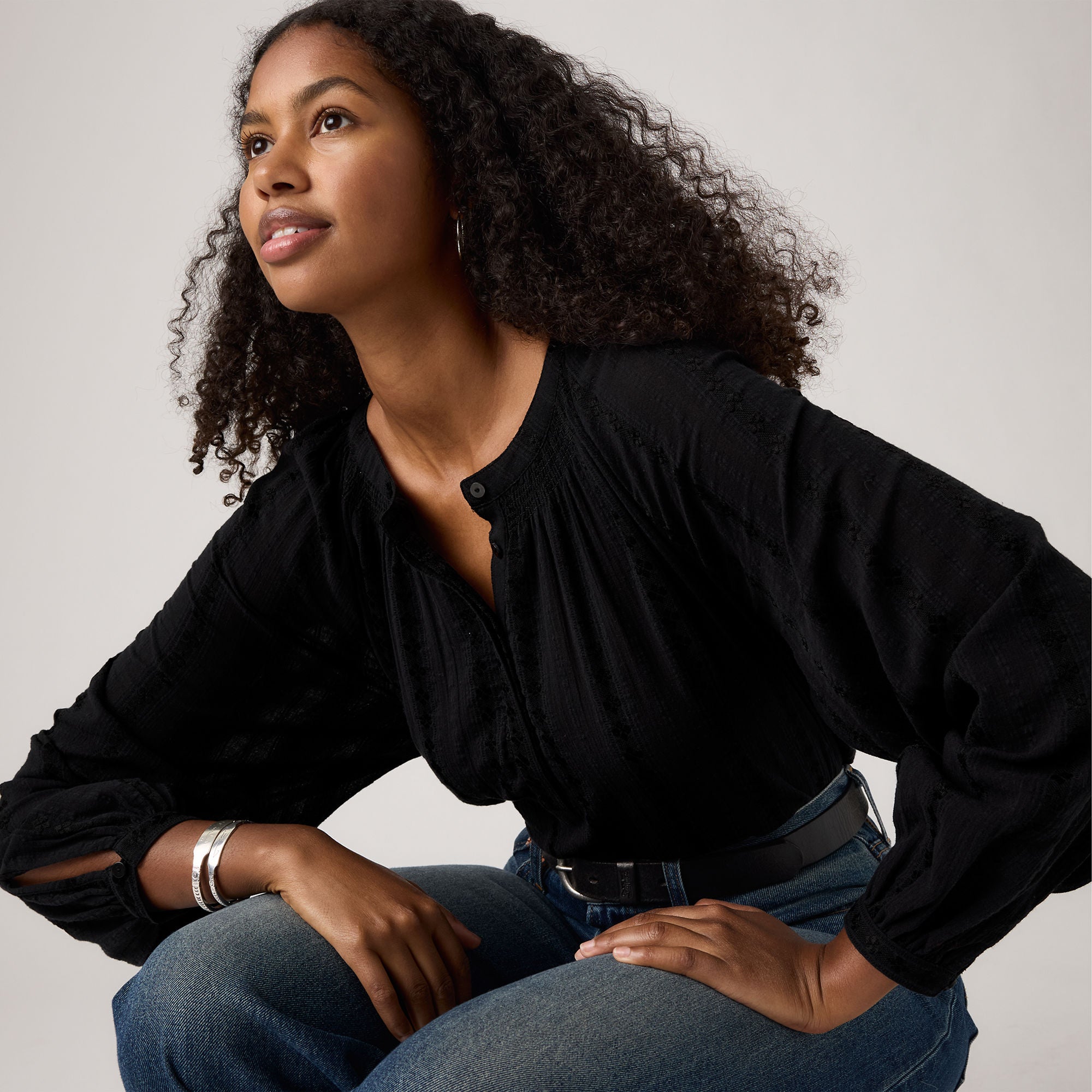 Levi's® Women's Clover Long-Sleeve Blouse - Anthracite Night