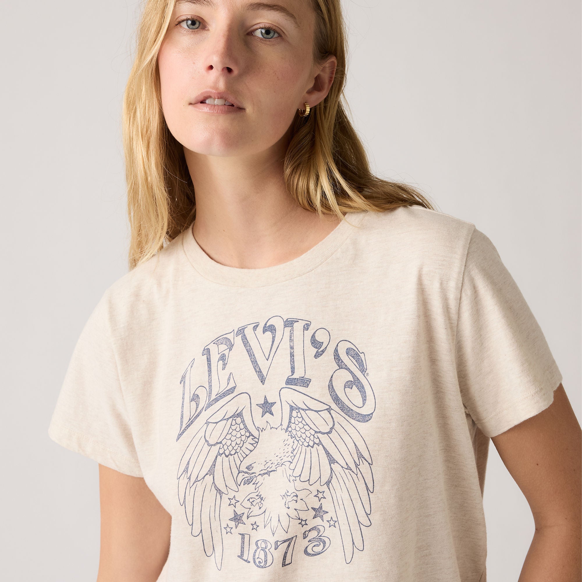 売れ筋商品|||リーバイス カットソー トップス レディース Women's Classic Hayes Tee Oatmeal Heather Hayes Long Sleeve T-shirt - White | Levi's® US