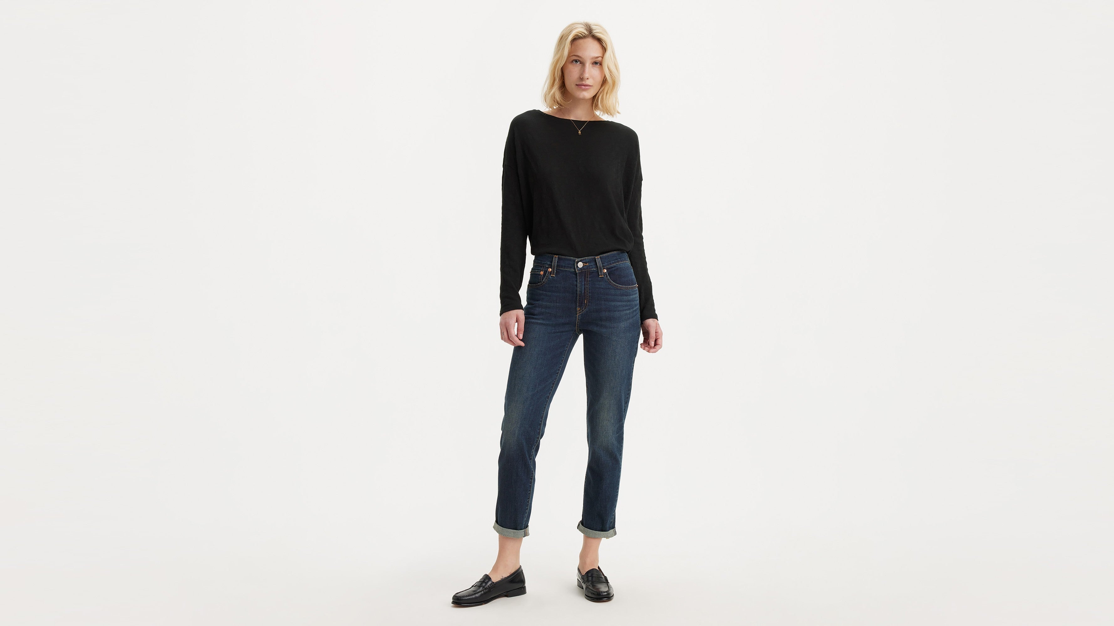 Levi's® Women's Mid-Rise Boyfriend Jeans - Cool Planet Blue | Levi's SG