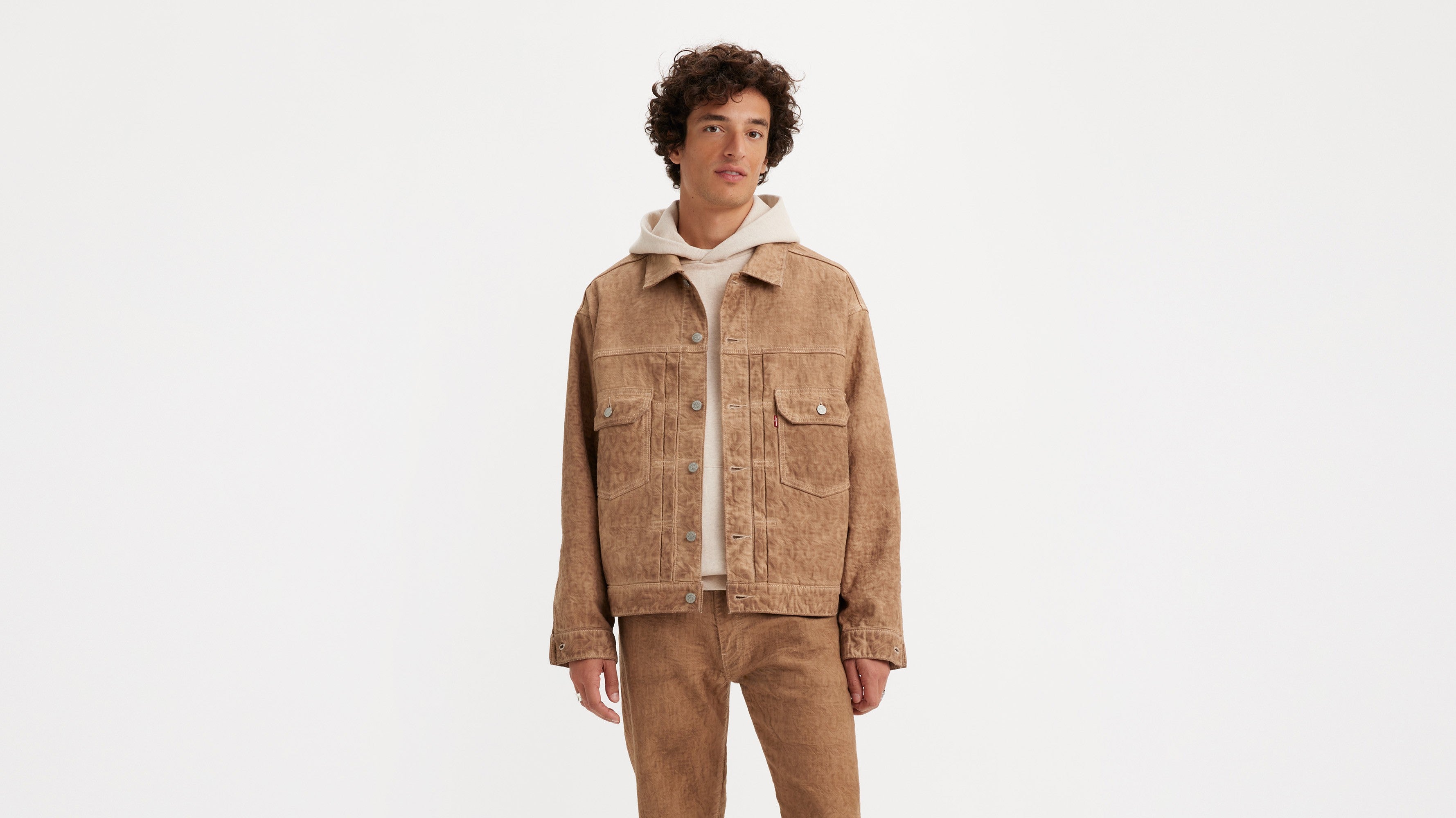 Stussy & Levi's® Jacquard Trucker Jacket - Brown - Neutral | Levi's SG