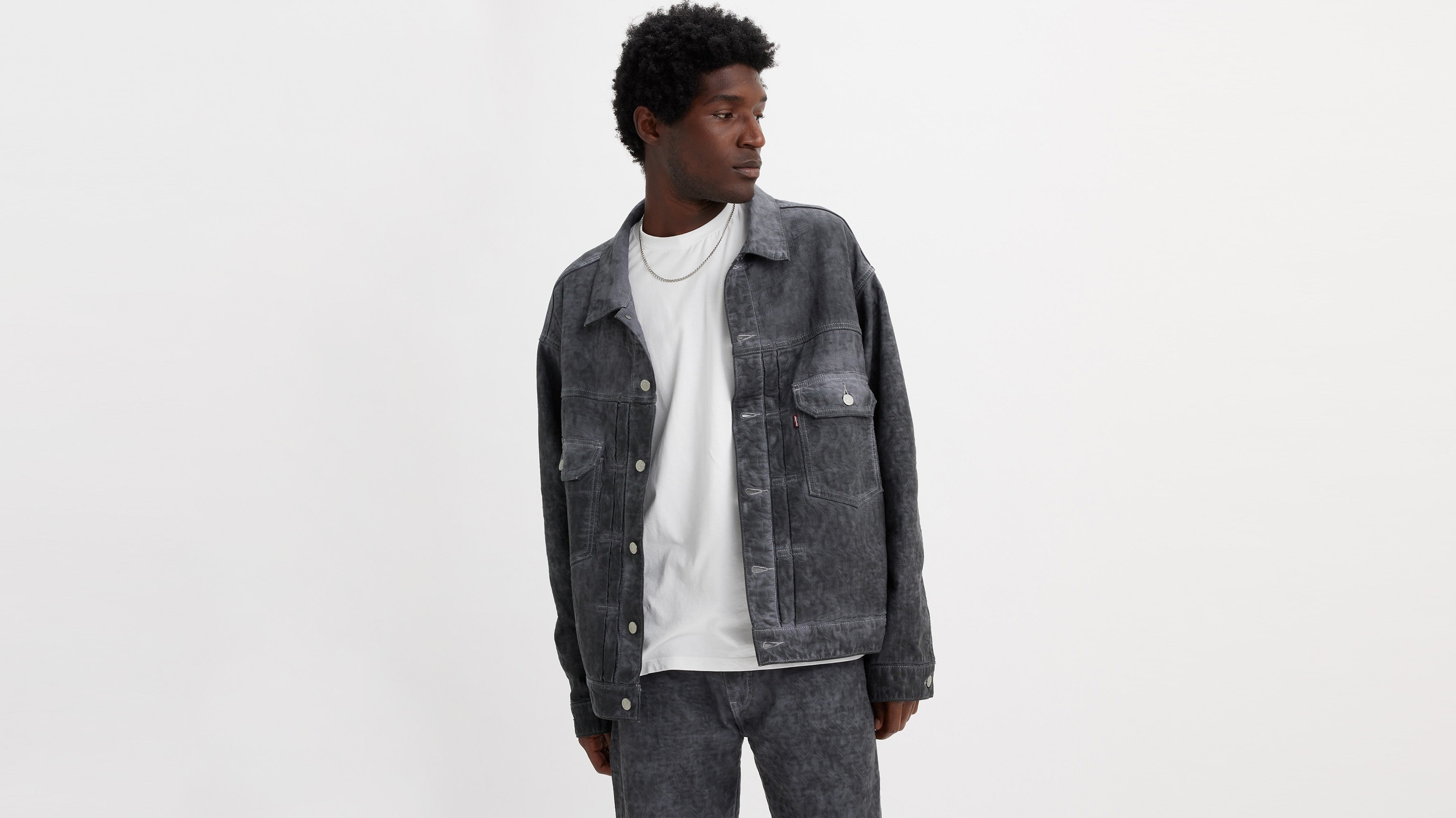 Stussy & Levi's® Jacquard Trucker Jacket - Black | Levi's SG